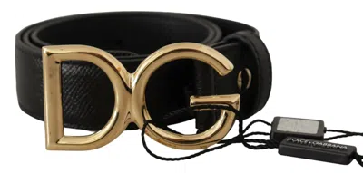 Dolce & Gabbana Elegant Leather Belt With Engraved Women's Buckle In Black