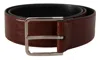 Dolce & Gabbana Bordeaux Calf Patent Leather Logo Waist Buckle Belt In Bordeaux