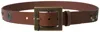 Dolce & Gabbana Brown Leather #dgfamly Square Buckle Belt In Brown