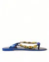Dolce & Gabbana Elegant Leather Flat Women's Sandals In Blue
