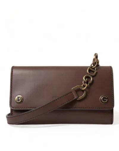 Pre-owned Dolce & Gabbana Elegant Leather Shoulder Bag In Rich Men's Brown ()