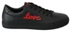 Dolce & Gabbana Elegant Leather Sneakers With Red Accents