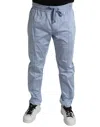Dolce & Gabbana Light Blue Cotton Stretch Jogger Pants