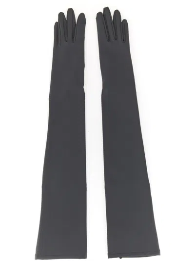 Dolce & Gabbana Elegant Long Fashion Gloves For Women In Gray