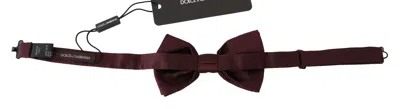 Dolce & Gabbana Elegant Maroon Silk Polka Dot Bow Men's Tie In Brown