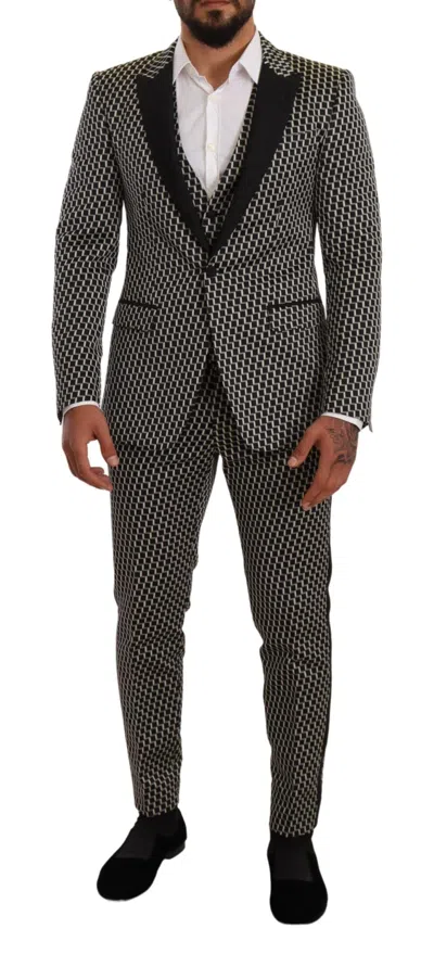 Dolce & Gabbana Martini Three Piece Tailored Suit Set In Multi