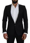 Dolce & Gabbana Elegant Martini Slim Fit Blazer Men's Jacket In Black