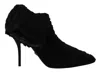 Dolce & Gabbana Black Stiletto Heels Mid Calf Boots In Black