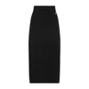 Dolce & Gabbana Cady Calf-length Skirt With Slits In Black