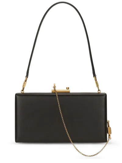 Dolce & Gabbana Elegant Mini Handbag With Distinctive Gold-tone Accents In Black