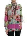 Dolce & Gabbana Multicolor Floral Patchwork Long Sleeves Top In Multi