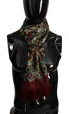 Dolce & Gabbana Multicolor Dg Logo Shawl Warm Neck Wrap Fringe Scarf