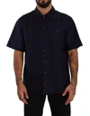 Dolce & Gabbana Navy Blue Button Down Short Sleeves Shirt
