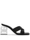 Dolce & Gabbana Square Toe High Heel Sandals In Black