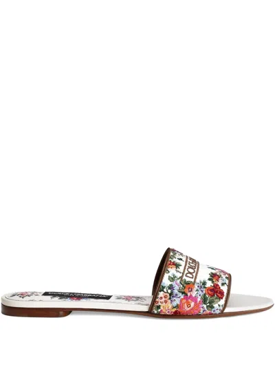 Dolce & Gabbana Elegant Open Toe Sandals With Tpu And Leather Outsole In White