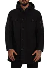 Dolce & Gabbana Black Denim Hooded Parka Coat Winter Jacket In Black