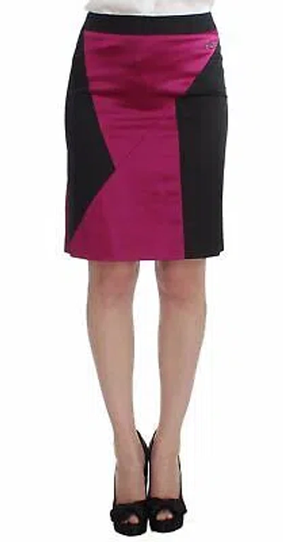 Pre-owned Dolce & Gabbana Elegant Pencil Skirt In Black And Pink In See Description