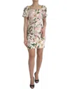 Dolce & Gabbana Elegant Pink Lily Print Sheath Dress