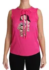 Dolce & Gabbana Pink Family Silk Tank  Mama Blouse Top Shirt In Pink