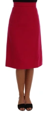 Dolce & Gabbana Elegant Pink Wool A-line Knee-length Skirt