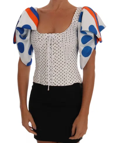 Dolce & Gabbana Elegant Polka Dot Bustier Top In Black