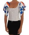 DOLCE & GABBANA DOLCE & GABBANA ELEGANT POLKA DOT BUSTIER WOMEN'S TOP