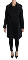 Dolce & Gabbana Coat Blue Cotton Women Trench Jacket