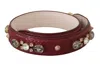 Dolce & Gabbana Elegant Python Leather Bag Strap In Women's Bordeaux