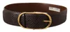 Dolce & Gabbana Elegant Python Leather Belt With Gold Women's Buckle In Brown