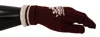 Dolce & Gabbana Elegant Red Cashmere Gloves With Crown Motif