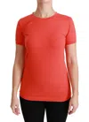 Dolce & Gabbana Red Crewneck Short Sleeve T-shirt Cotton Top In Red