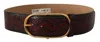 Dolce & Gabbana Red Exotic Leather Gold Oval Buckle Belt In Red