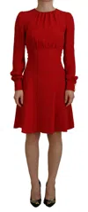 Dolce & Gabbana Elegant Red Silk A-line Knee Length Dress In Red
