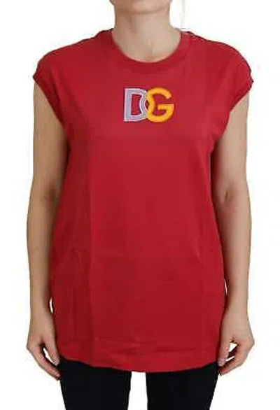 Pre-owned Dolce & Gabbana Elegant Red Sleeveless Cotton Tank Top In See Description
