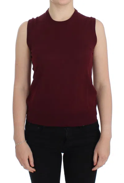 Dolce & Gabbana Sleeveless Crewneck Knit Vest Top In Red
