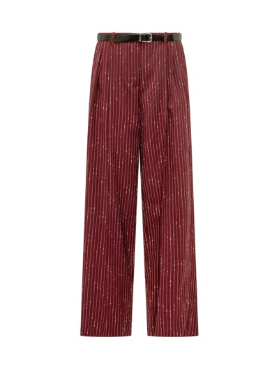 Dolce & Gabbana Elegant Rigato Trousers In Brown