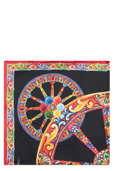 Dolce & Gabbana Elegant Scarf With Colorful Wheel Design In Multicolor