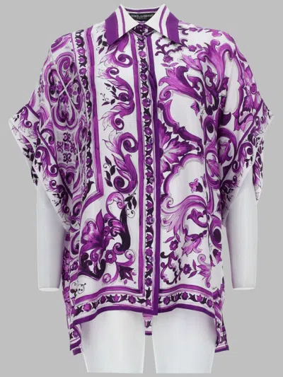Dolce & Gabbana Elegant Sheer Mini Shirt For Women - Ss26 Collection In Purple