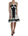 Dolce & Gabbana Black White Lace See Through A-line Sleeveless Dress