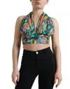 Dolce & Gabbana Multicolor Halter Sleeveless Cropped Tank Top