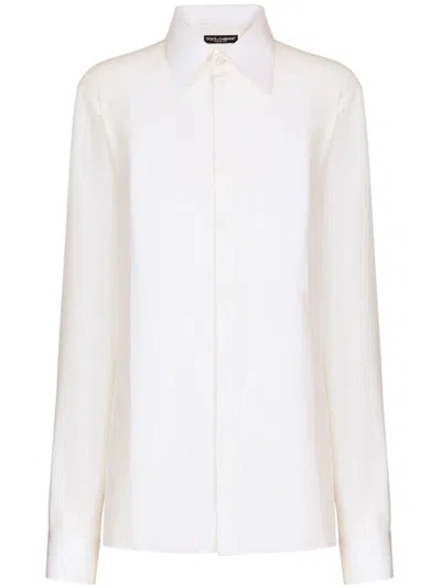 Dolce & Gabbana Elegant Silk Crepe De Chine Shirt For Women In White