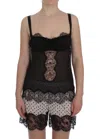 Dolce & Gabbana Black Silk Lace Babydoll Lingerie Top