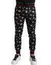 Dolce & Gabbana Elegant Silk Jogging Trousers With Ring Print