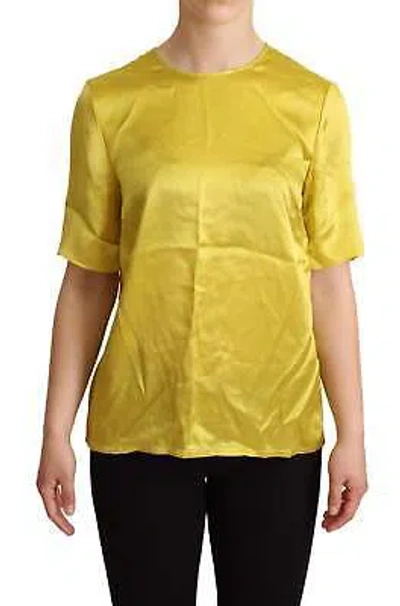 Pre-owned Dolce & Gabbana Elegant Silk Short Sleeve Blouse Top - Yellow