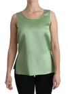 Dolce & Gabbana Elegant Silk Sleeveless Top In Light Mint Women's Green
