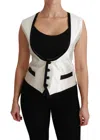 Dolce & Gabbana Elegant Silk Sleeveless Vest In Black & White
