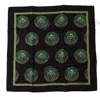 Dolce & Gabbana Black Peacock Feather Dg Printed Square Handkerchief Scarf
