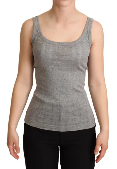 Dolce & Gabbana Elegant Sleeveless Gray Tank Women's Top