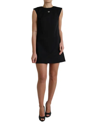 Dolce & Gabbana Elegant Sleeveless Shift Mini Dress In Black