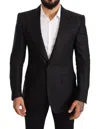 Dolce & Gabbana Elegant Slim Fit Black Linen Men's Blazer In Black